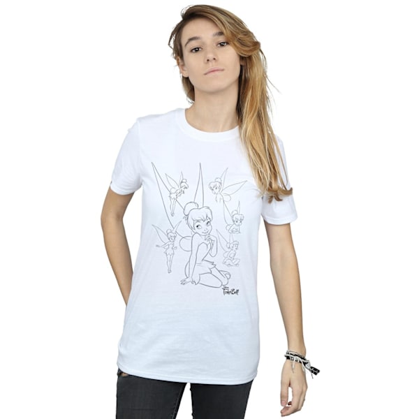 Disney Dam/Damer Tinker Bell Collage Sketch Bomull Boyfriend White S