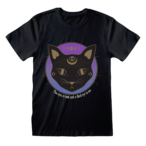 Something Different Unisex Vuxen Mystic Mog Katt T-Shirt L Svart Black L