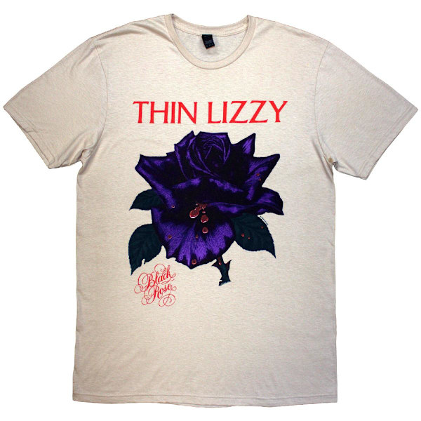 Thin Lizzy Unisex Vuxen Black Rose Låtlista T-Shirt L Natur Natural L