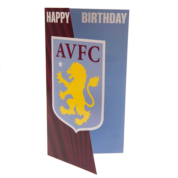 Aston Villa FC Crest Födelsedagskort En Storlek Claret/Sky Blue Claret/Sky Blue One Size