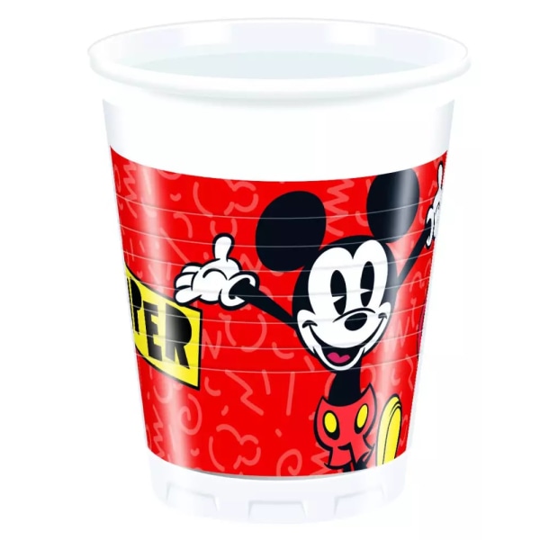Disney Super Cool Mickey Mouse engångsmugg (8-pack) One S Red/Yellow/White One Size
