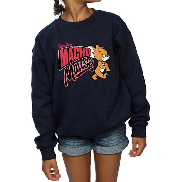 Tom And Jerry Girls Macho Mouse Sweatshirt 5-6 år Marinblå Navy Blue 5-6 Years