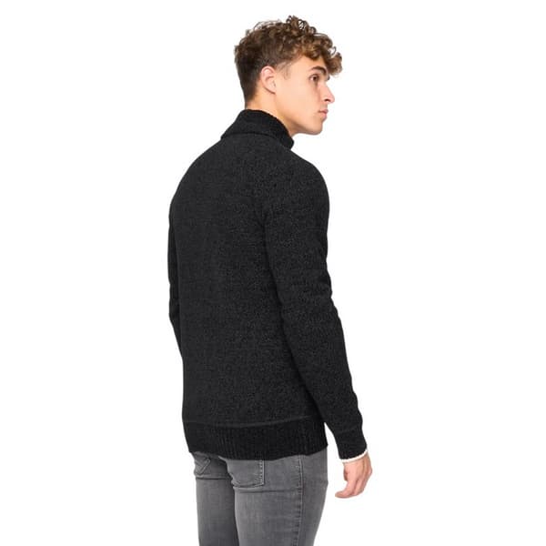 Bewley & Ritch Gladstone Stickad Tröja med Trattkrage för Män L Black L