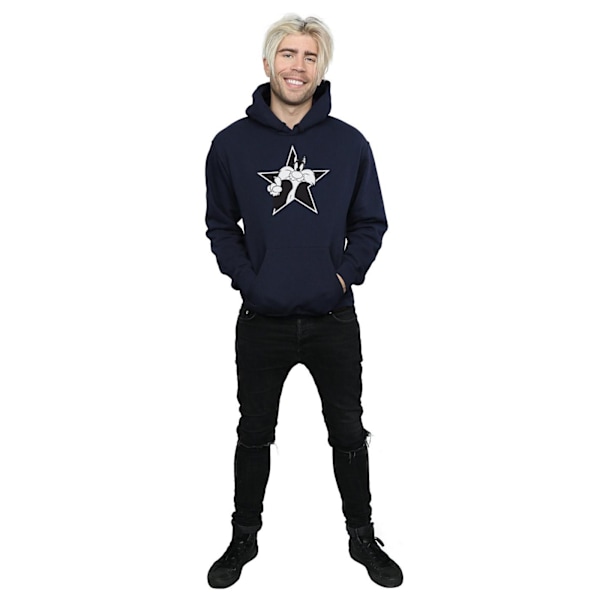 Looney Tunes Herr Sylvester Mono Star Hoodie M Marinblå Navy Blue M