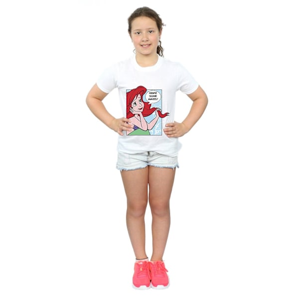 Disney Princess Girls Ariel Pop Art Bomull T-shirt 5-6 år Vit White 5-6 Years