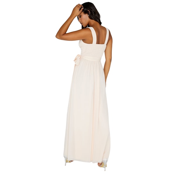 Little Mistress Dam/Damer Plunge Tie Maxi Klänning 8 UK Nude Nude 8 UK