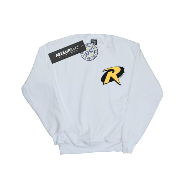 DC Comics Flickor Batman Robin Logotyp Tröja 12-13 År Vit White 12-13 Years