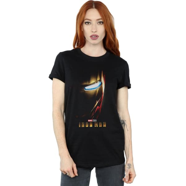 Marvel Studios Dam/Dam Iron Man Affisch Bomull Boyfriend T-shirt Black M