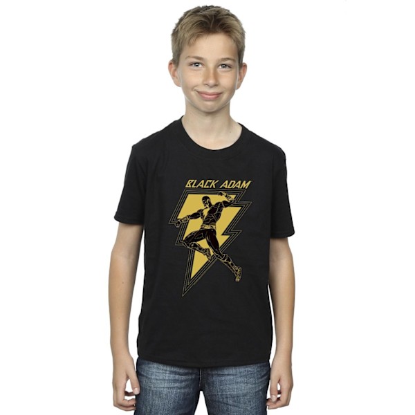 DC Comics Boys Black Adam Golden Bolt Chest T-Shirt 5-6 år B Black 5-6 Years