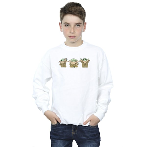 Star Wars Pojkar The Mandalorian Grogu Poses Sweatshirt 5-6 År White 5-6 Years
