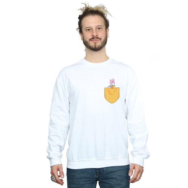 Disney herr Daisy Duck Faux Pocket Sweatshirt XL Vit White XL