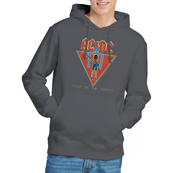 AC/DC Herr Flick of the Switch Hoodie S Kolgrå Charcoal S