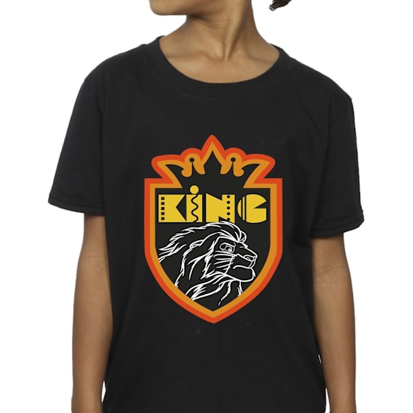 Disney Girls The Lion King Crest Bomull T-shirt 7-8 år Svart Black 7-8 Years