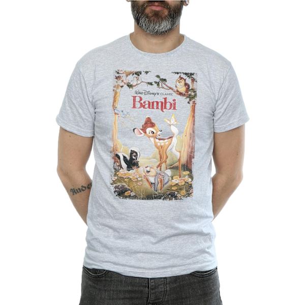 Bambi Retro Poster T-shirt XL Sports Grey för män Sports Grey XL