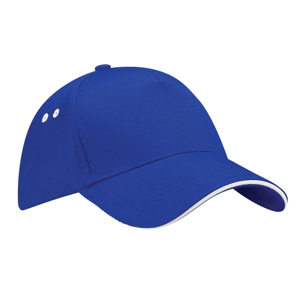 Beechfield Unisex Ultimate 5 Panel Contrast Baseball Cap Med S Bright Royal/White One Size