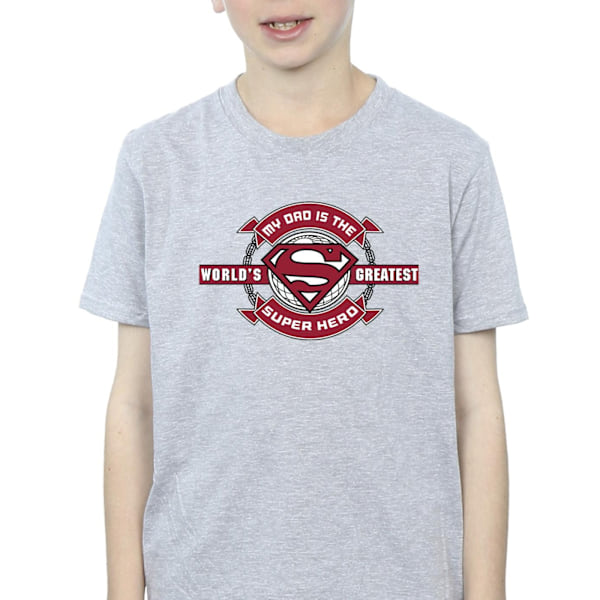 DC Comics Boys Superman Super Hero T-Shirt 7-8 år Sports Grå Sports Grey 7-8 Years