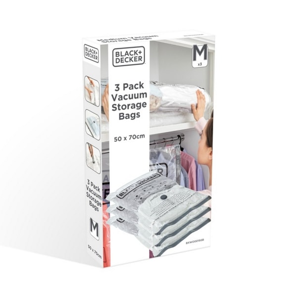 Black & Decker Vakuumförvaringspåsar (3-pack) M Clear Clear M