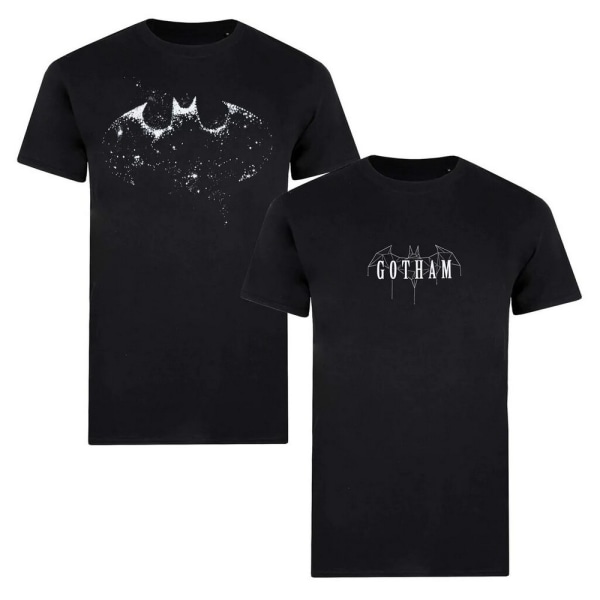 Batman Mens Gotham Logo T-shirt (2-pack) L Svart/Vit Black/White L