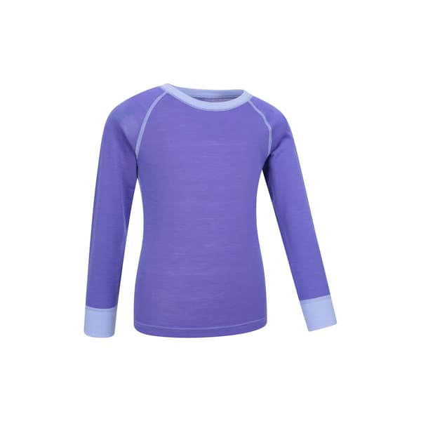 Mountain Warehouse Merino II underställströja med rund hals för barn Purple 13 Years