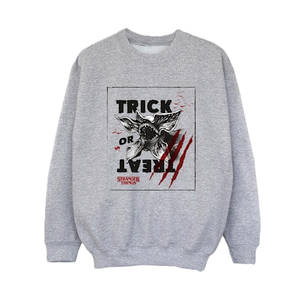 Netflix Boys Stranger Things Trick Or Treat Slash Sweatshirt 7- Sports Grey 7-8 Years