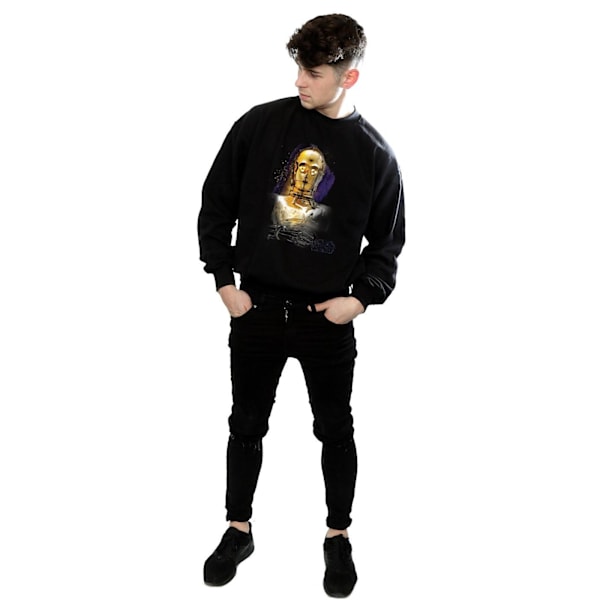 Star Wars The Last Jedi C-3PO Borstad Sweatshirt M Svart Black M