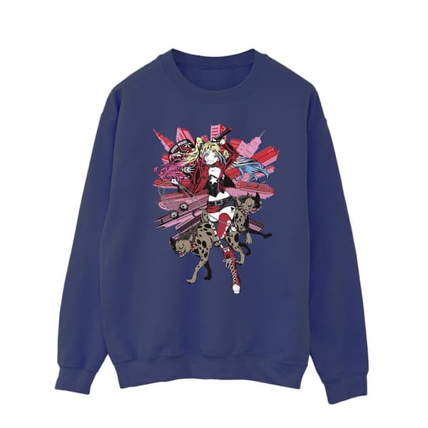 DC Comics Herr Harley Quinn Hyenas Sweatshirt 5XL Marinblå Navy Blue 5XL
