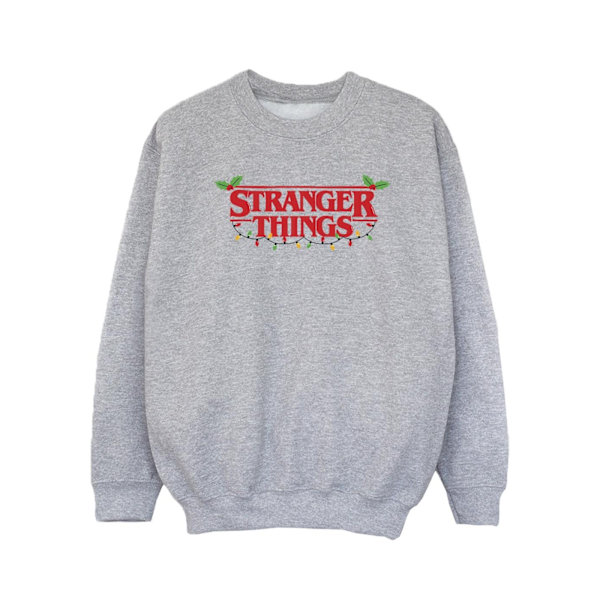 Netflix Girls Stranger Things Julbelysning Sweatshirt 12-13 Sports Grey 12-13 Years