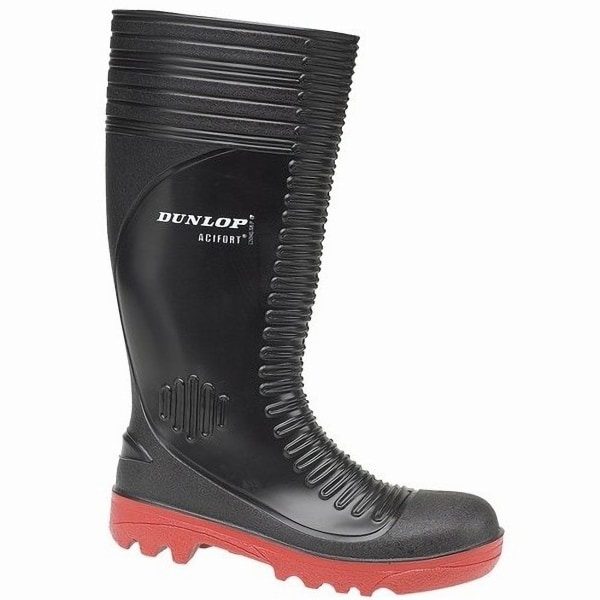 Dunlop Acifort A252931 Ribbed Full Safety Wellington / Mens Boo Black 43 EUR