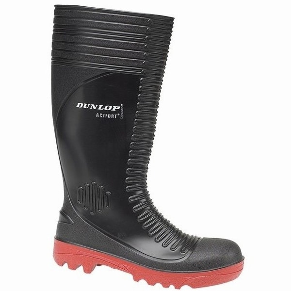Dunlop Acifort A252931 Ribbed Full Safety Wellington / Mens Boo Black 45 EUR