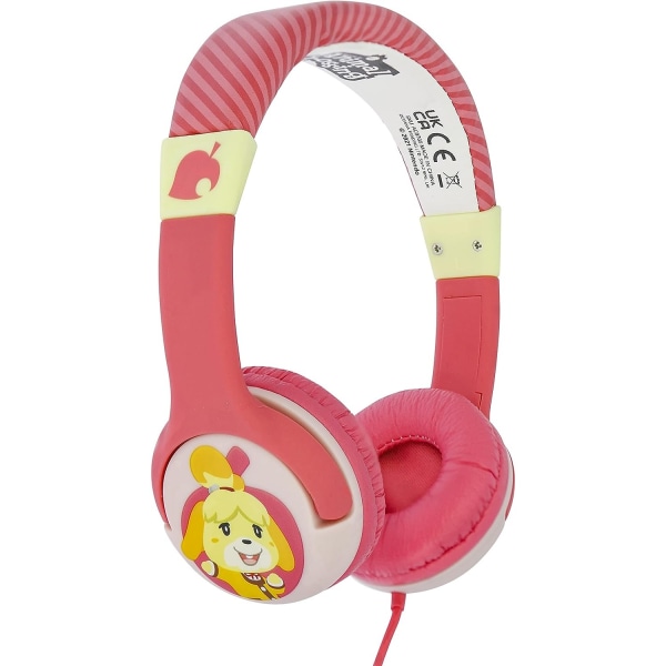 Animal Crossing Barn/barn Isabelle On-Ear hörlurar One S Pink/Yellow One Size
