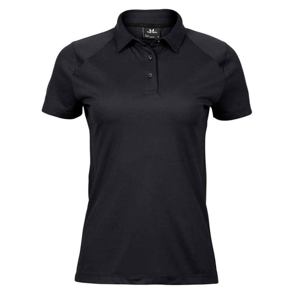 Tee Jays Dam/Dam Luxury Sports Polo Shirt 12 UK Svart Black 12 UK