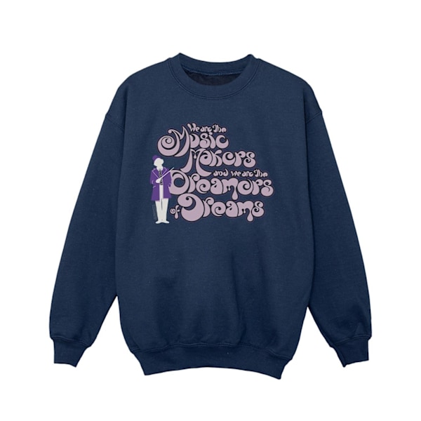 Willy Wonka Girls Dreamers Text Sweatshirt 9-11 år Marinblå Navy Blue 9-11 Years