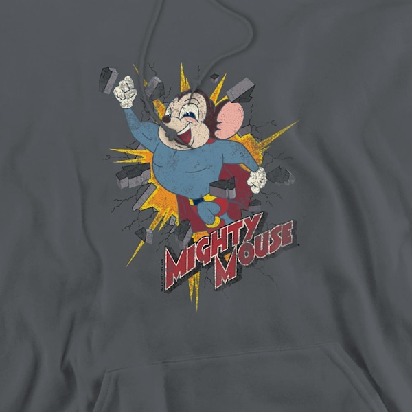 Mighty Mouse Herr Break Through Hoodie XL Kolgrå Charcoal XL