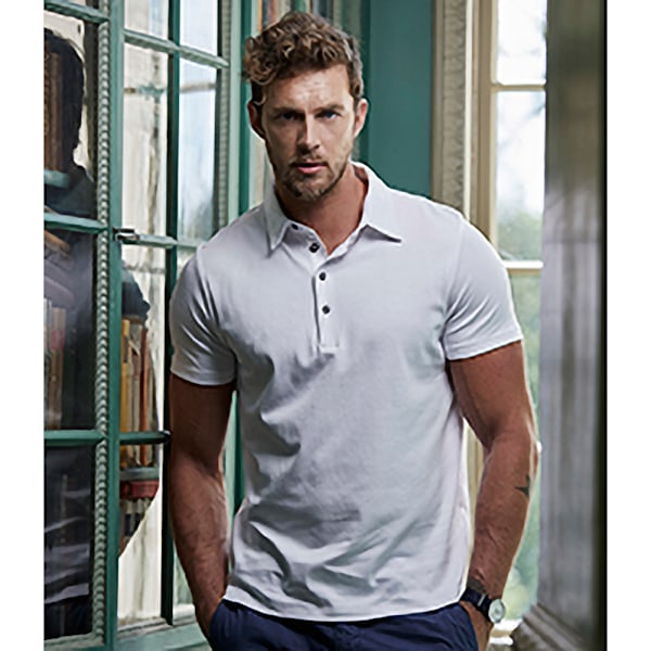 Tee Jays Herr Pima Bomull Interlock Poloshirt M Vit White M