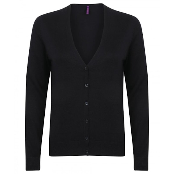 Henbury Dam/Damer V-hals Knapp Upp Cardigan S Svart Black S