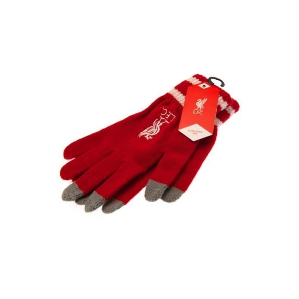 Liverpool FC Unisex stickade handskar för vuxna One Size Röd Red One Size