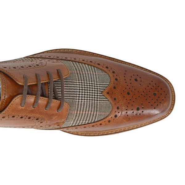 Roamers Herr Glencheck Läder Brogues 9 UK Tan Tan 9 UK