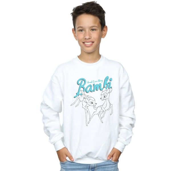 Disney Boys Bambi Great Love Story Sweatshirt 7-8 år Vit White 7-8 Years