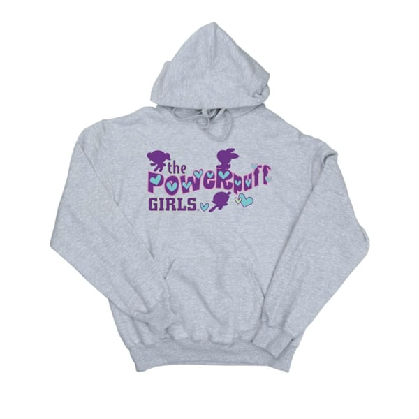 Powerpuff Girls Flickor Lila Logotyp Hoodie 3-4 År Sport Grå Sports Grey 3-4 Years