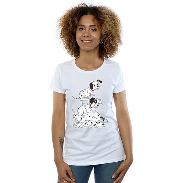 101 Dalmatiner flickor stol bomull T-shirt 7-8 år vit White 7-8 Years