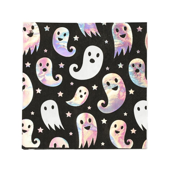 Smiffys 2-lags Spöknapkiner (8-pack) One Size Svart/Silver Black/Silver One Size