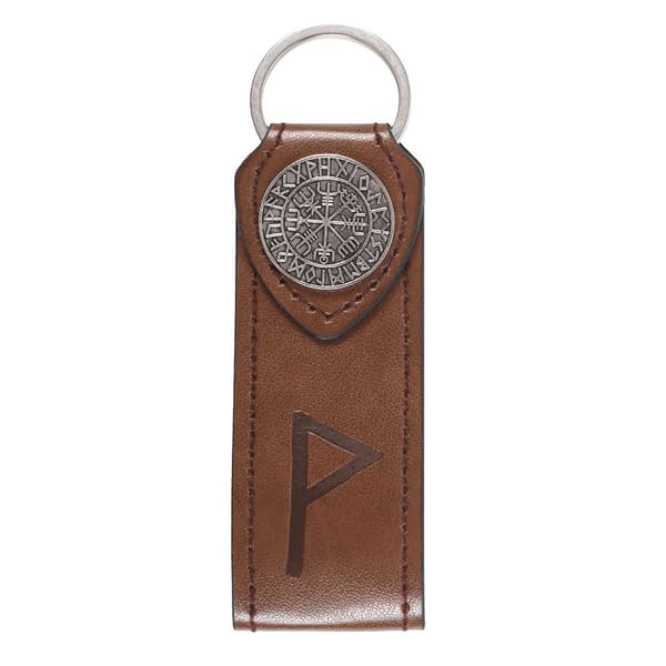 Something Different Joy Viking Rune Faux Läder Nyckelring One Si Brown/Silver One Size