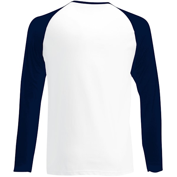 Fruit Of The Loom Herr Långärmad Baseball T-Shirt S Vit/Marinblå White/Deep Navy S