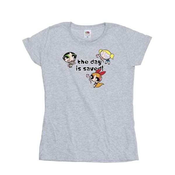 Powerpuff Girls Dam/Dam Tjejer Dagen Är Räddad Bomull Sports Grey XL