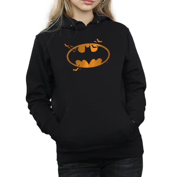 DC Comics Dam/Kvinnor Batman Halloween Logotyp Hoodie M Svart Black M
