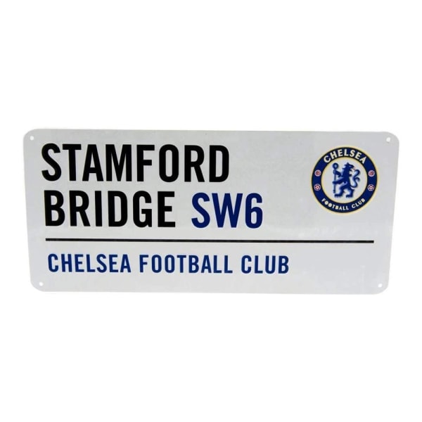 Chelsea FC Officiell fotboll Metal Street Sign One Size Vit/B White/Black/Blue One Size