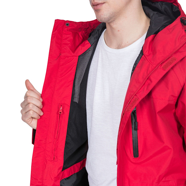 Trespass Mens Corvo Hooded Full Zip Vattentät Jacka/Kappa XL R Red XL