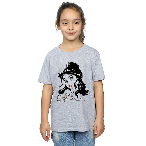 Beauty And The Beast Flickor Belle Sparkle T-Shirt 9-11 År Spo Sports Grey 9-11 Years