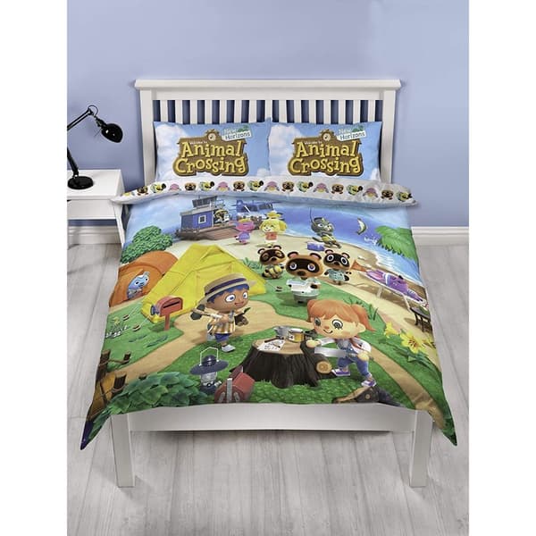 Animal Crossing Logo Påslakan Set Dubbel Multifärgad Multicoloured Double