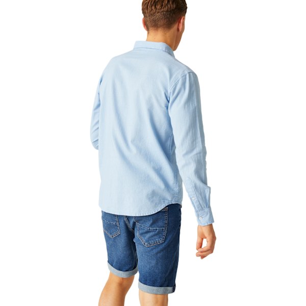 Regatta Babbinswood Linneskjorta för Herrar Storlek L Pulverblå Powder Blue L
